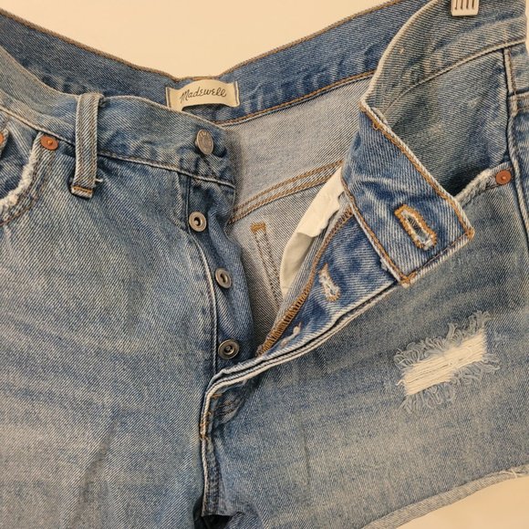 Madewell Relaxed Denim Shorts Button Fly Ripped Edition MC641 sz 29 - Picture 7 of 7